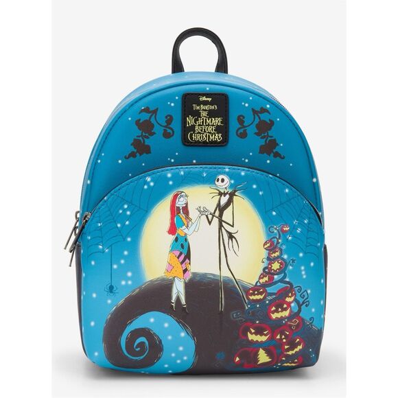 Loungefly The Nightmare Before Christmas Spiral Hill Night Mini Backpack - Picture 2 of 5